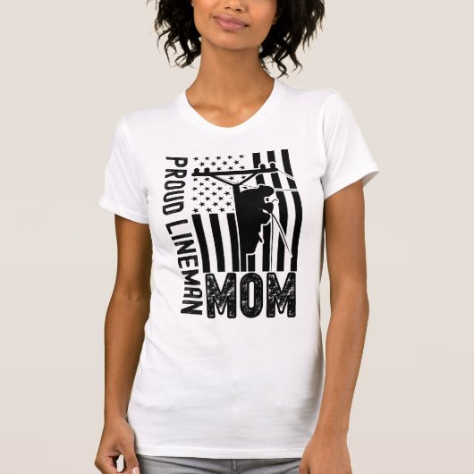 Proud Lineman Mam T-shirt (Voorkant)