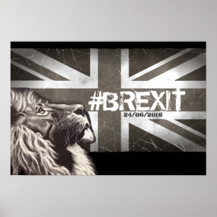 Proud Lion #Brexit past de Datum 24.6.2016 aan Poster