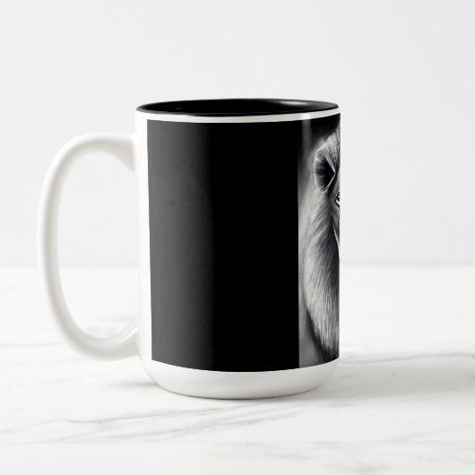 Proud lion tweekleurige koffiemok (Links)