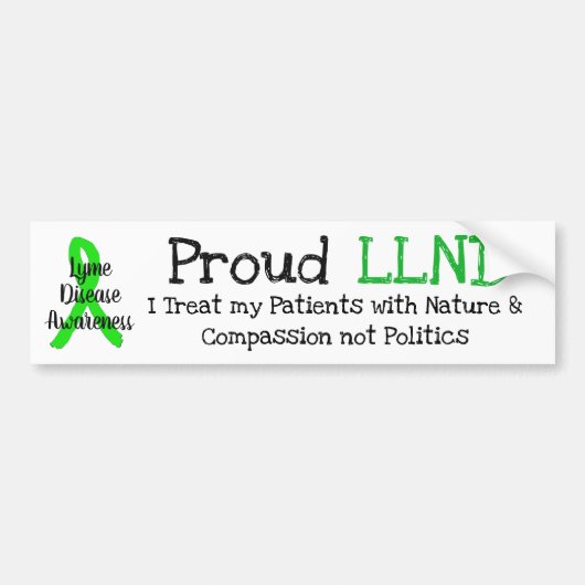 Proud LLND Lyme Disease Awareness Bumpersticker (Voorkant)