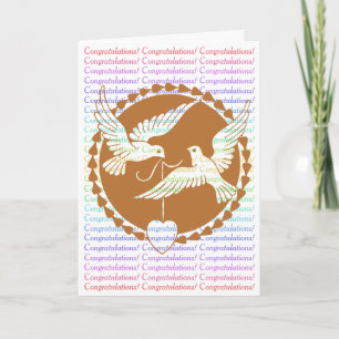 Proud Love Doves Gay Wedding Congratulations Kaart