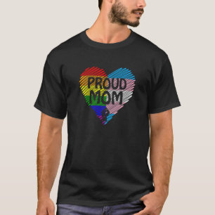 Proud mam Lgbt met regenboog en transgendervlag H T-shirt