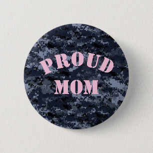 Proud Mam U.S. Army Blue Camouflage Button
