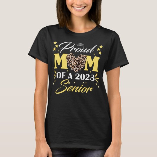 Proud mam van een 2023 Leopard Senior - Afstuderen T-shirt (Voorkant)