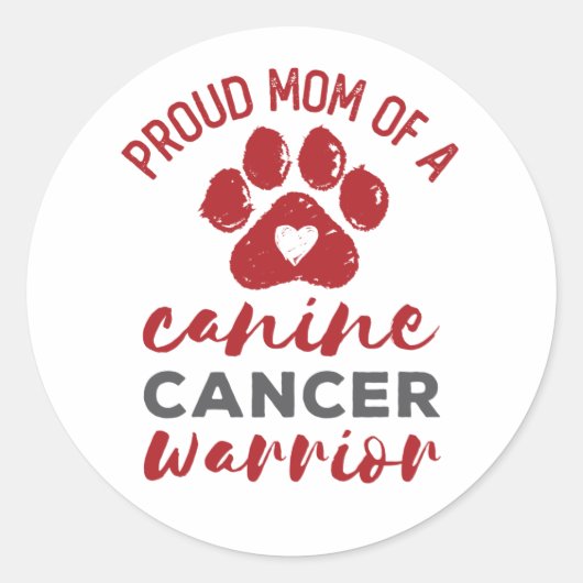 Proud Mam van een Canine Cancer Warrior Ronde Sticker (Voorkant)