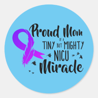 Proud mam van een NICU-wonder-sticker Ronde Sticker