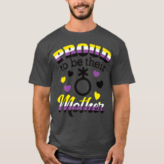 Proud mama niet-binaire LGBTQ vlag Geen geslacht P T-shirt
