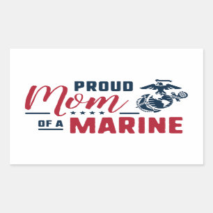Proud mama van een marinier rechthoekige sticker