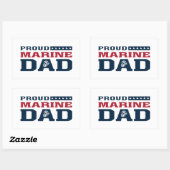 Proud Marine Dad Rechthoekige Sticker (Vel)
