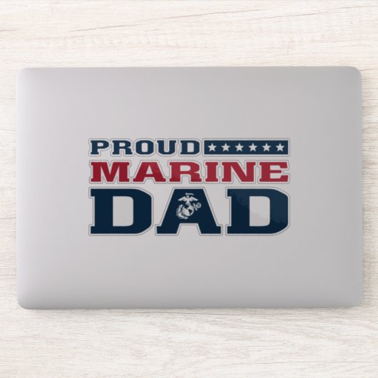 Proud Marine Dad Sticker (Computer)