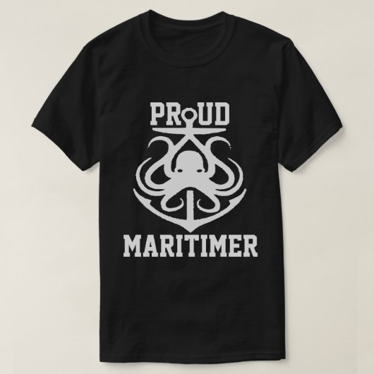 Proud Maritimer anchor octopus Lighthouse route T-shirt (Design voorkant)