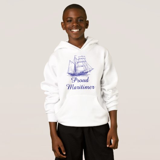 Proud Maritimer Hoodie nautisch zeilschip (Voorkant volledig)