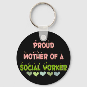 Proud moeder SOCIAL WERKER Sleutelhanger