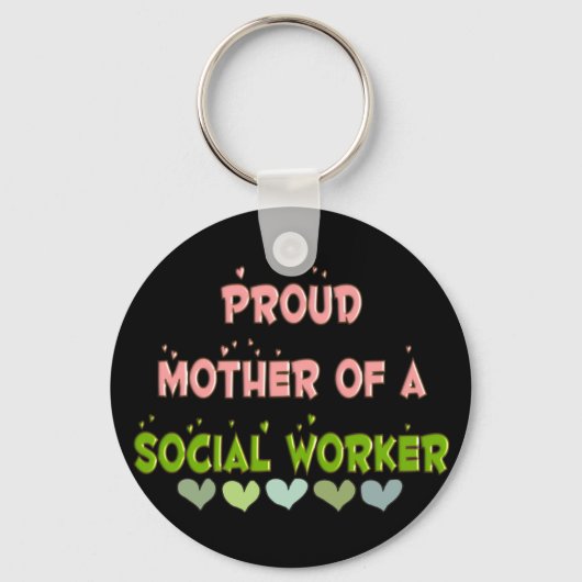 Proud moeder SOCIAL WERKER Sleutelhanger (Voorkant)