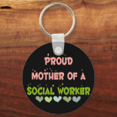 Proud moeder SOCIAL WERKER Sleutelhanger (Voorkant)