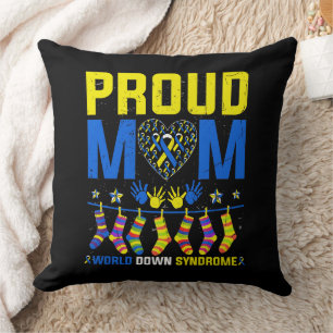 Proud Mom World Down Syndroom Awareness Day Ribbon Kussen