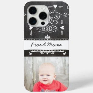 Proud Moma Chalkboard Typografie Art iPhone 15 Pro Max Hoesje