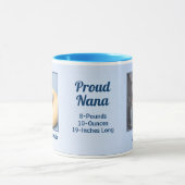 Proud NANA Blue New Baby Boy 2 Foto Mok (Midden)