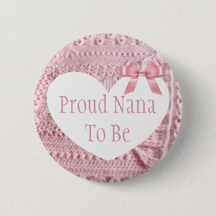 Proud Nana om de Button van het Roze Bow-Baby show