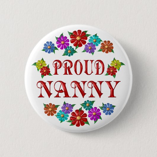 PROUD NANNY RONDE BUTTON 5,7 CM (Voorkant)