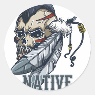Proud Native American Ronde Sticker
