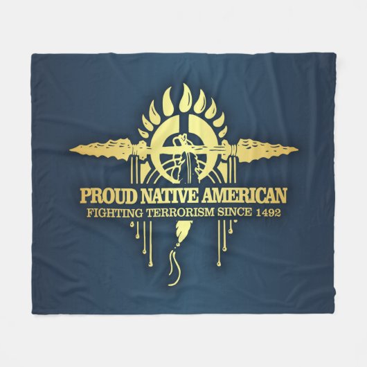 Proud Native American (terrorismebestrijding) Fleece Deken (Voorkant (Horizontaal))