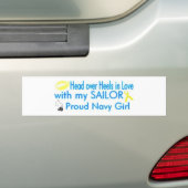 Proud Navy Girlie Bumpersticker (Op auto)