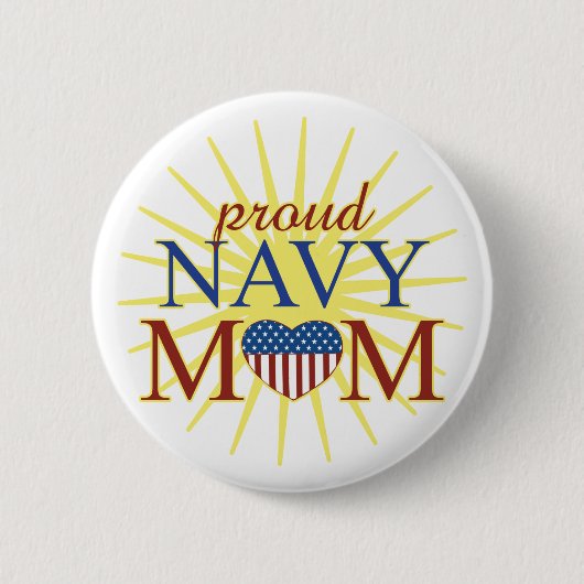 Proud Navy Mam Ronde Button 5,7 Cm (Voorkant)
