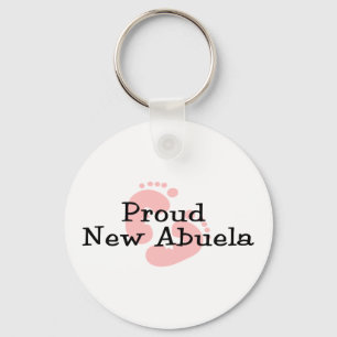 Proud New Abuela Baby Girl Footprint Sleutelhanger