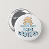 Proud New Big Brother Boy Ronde Button 5,7 Cm (Voorkant /achterkant)