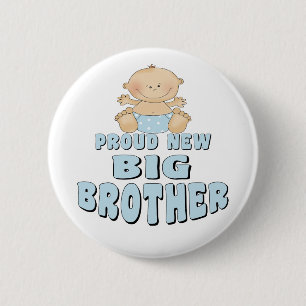 Proud New Big Brother Boy Ronde Button 5,7 Cm