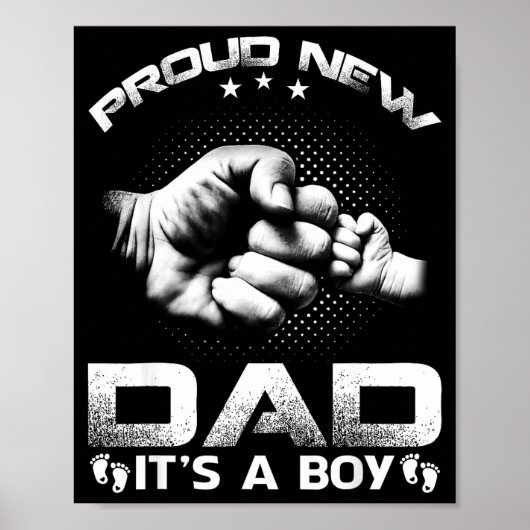 Proud New Dad It's A Boy  Poster (Voorkant)