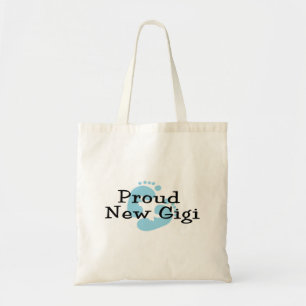 Proud New Gigi Baby Footprint Tote Bag