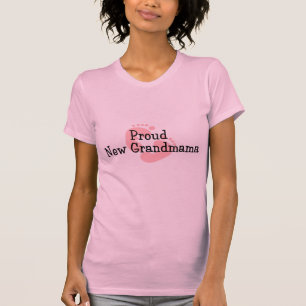 Proud New Grandmamma Baby Girl Footprint T-shirt