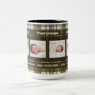 Proud New Grandpa 4 foto's in Brown Tweekleurige Koffiemok