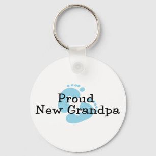 Proud New Grandpa Baby Girl Footprint Sleutelhanger