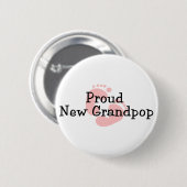 Proud New Grandpop Baby Girl Footprint Ronde Button 5,7 Cm (Voorkant /achterkant)