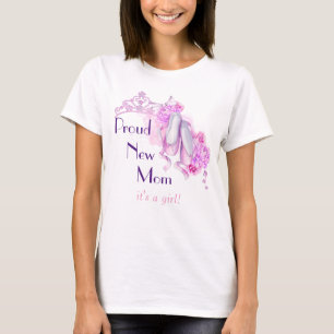 Proud New Mam Het is een Girl Ballet Princess Them T-shirt