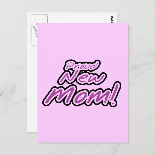 Proud New Mam Paarse Text Tshirts en Gifts Briefkaart (Voorkant / Achterkant)