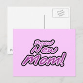 Proud New Mam Paarse Text Tshirts en Gifts Briefkaart (Voorkant / Achterkant)