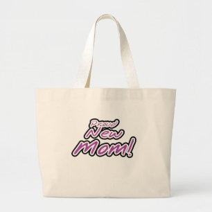 Proud New Mam Paarse Text Tshirts en Gifts Grote Tote Bag