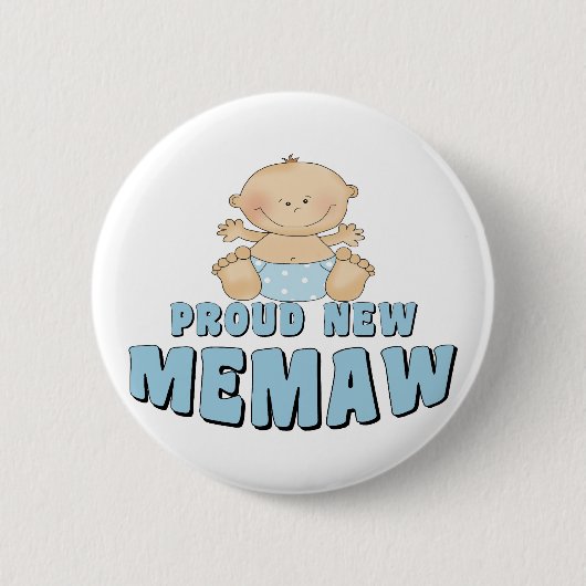 PROUD NEW Memaw T-Shirt Ronde Button 5,7 Cm (Voorkant)