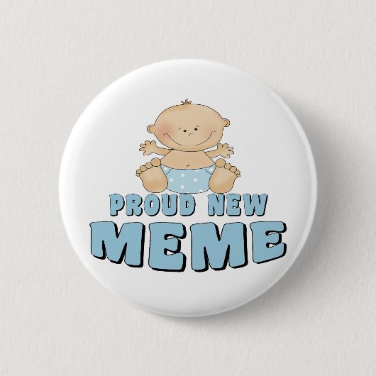 PROUD NEW Meme T-Shirt Ronde Button 5,7 Cm (Voorkant)