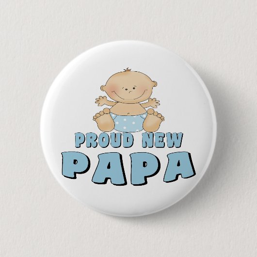 PROUD NEW Papa Boy Ronde Button 5,7 Cm (Voorkant)
