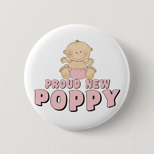 PROUD NEW Poppy Girl Ronde Button 5,7 Cm (Voorkant)