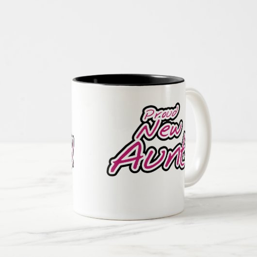 Proud New tante Tweekleurige Koffiemok (Voorkant rechts)