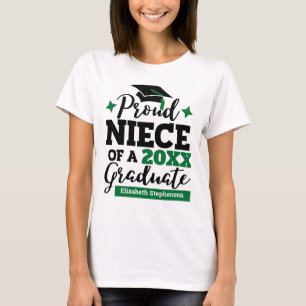 Proud Niece of a 2022 afstuderen zwarte groene tas T-shirt