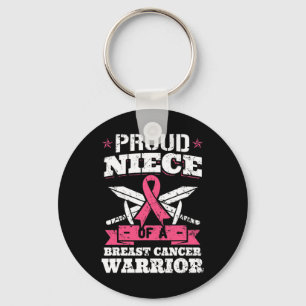 Proud Niece of Breast Cancer Warrior Pink Awarenes Sleutelhanger