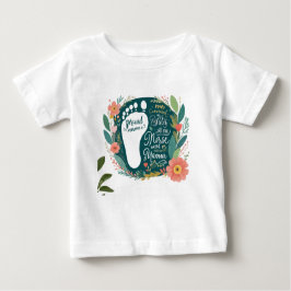 Proud Nurse Mama - Floral Baby Footprint Design