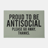 Proud om antisociaal te zijn grappige introvert deurmat (Voorkant)
